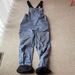 TREW Grey/Light Blue Gore Tex Chariot Snow Bib Overalls